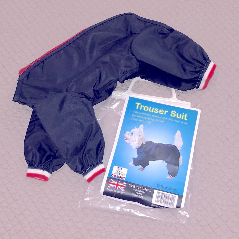 Trouser Dog Suit -Keeps Dog Clean & Dry 10” Yorkie Chihuahua